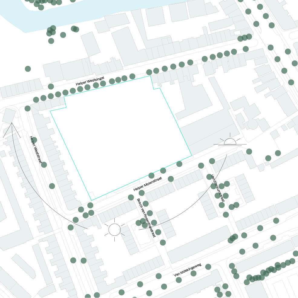 GIF over stedenbouwkundige analyse van Helpman locatie
